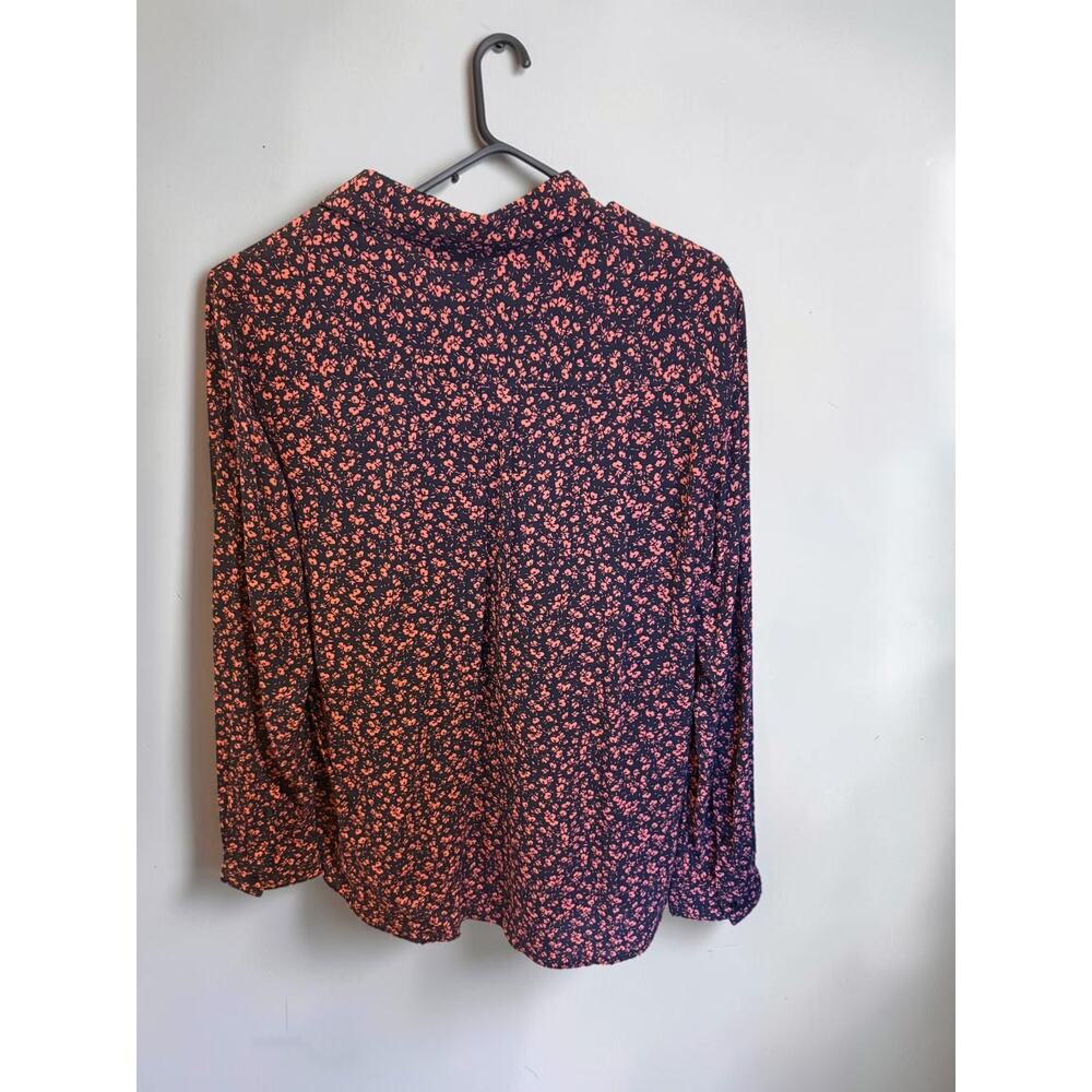 Stitch Fix Market & Spruce Ditsy Floral Popover Blouse Navy S Cottagecore - Picture 3 of 6